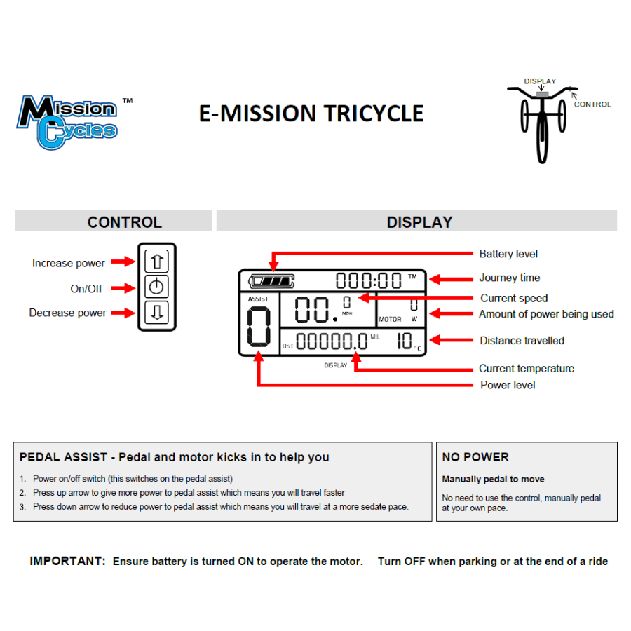 Mission E-Mission Electric Adult Tricycle