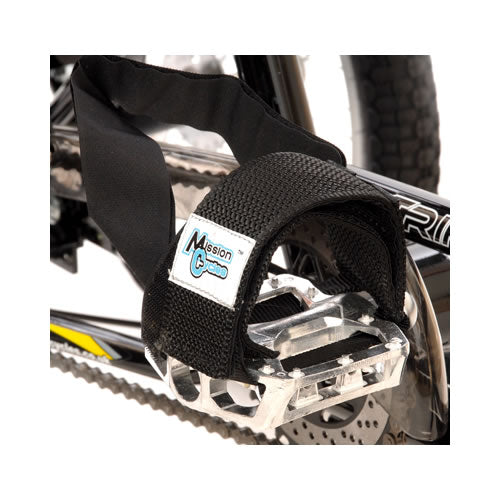 bike pedals straps Platform pedals with velcro straps (pair) – Mission Cycles